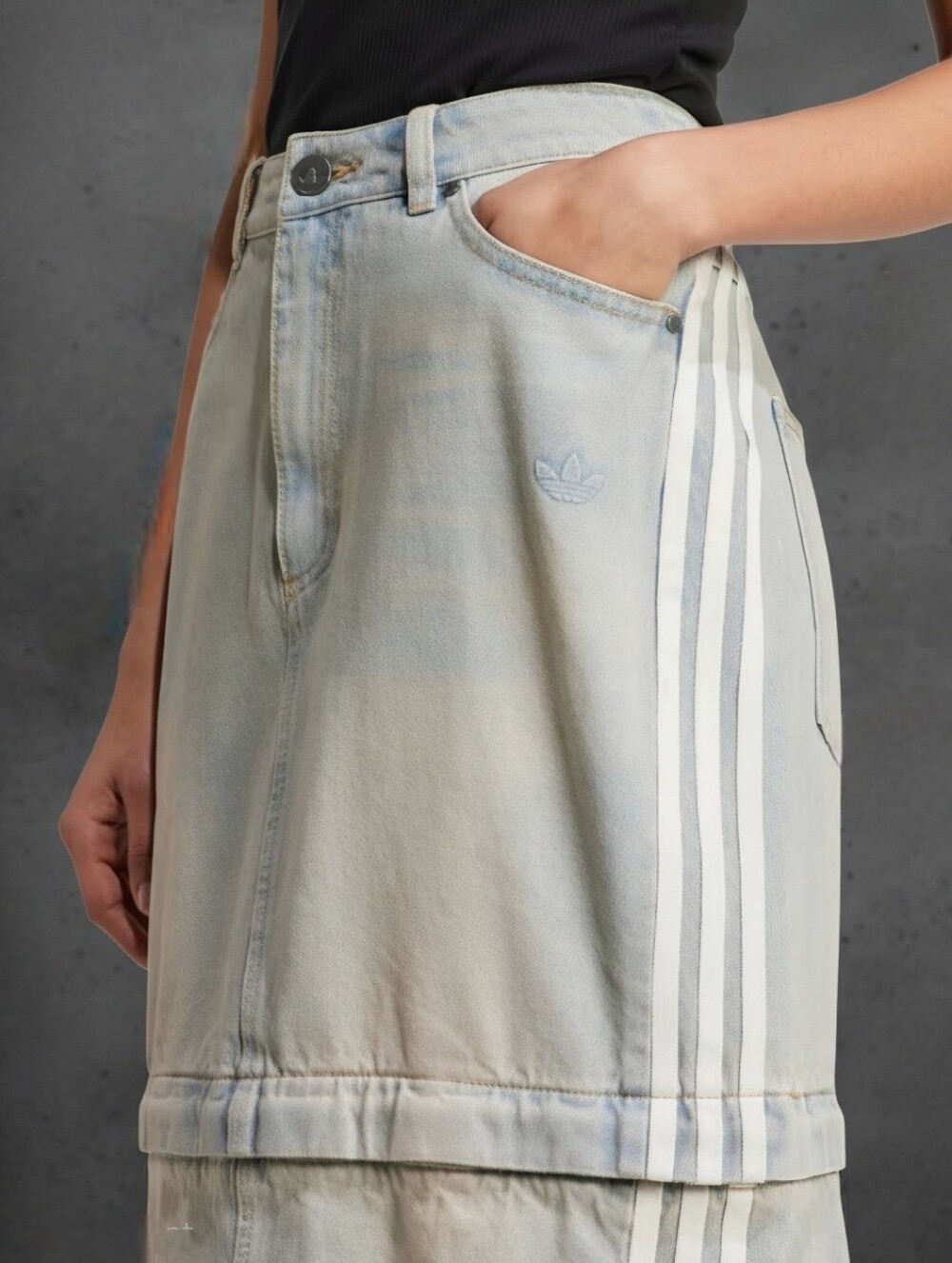 Adidas Originals Adilenium Season 3 Two-In-One Denim Skirt | Size 14 - Picture 10 of 13